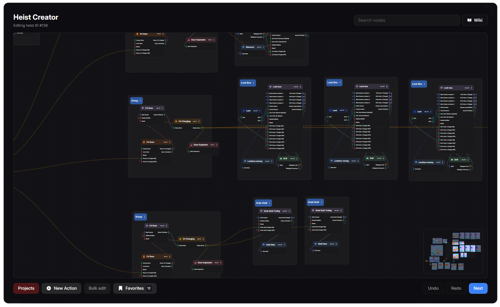 Electus Heists creator interface
