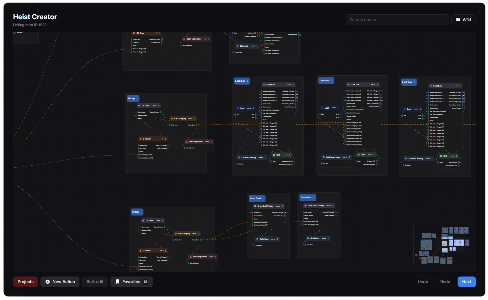 Electus Heists creator interface