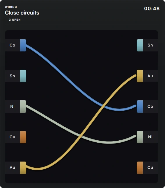 Wiring minigame preview