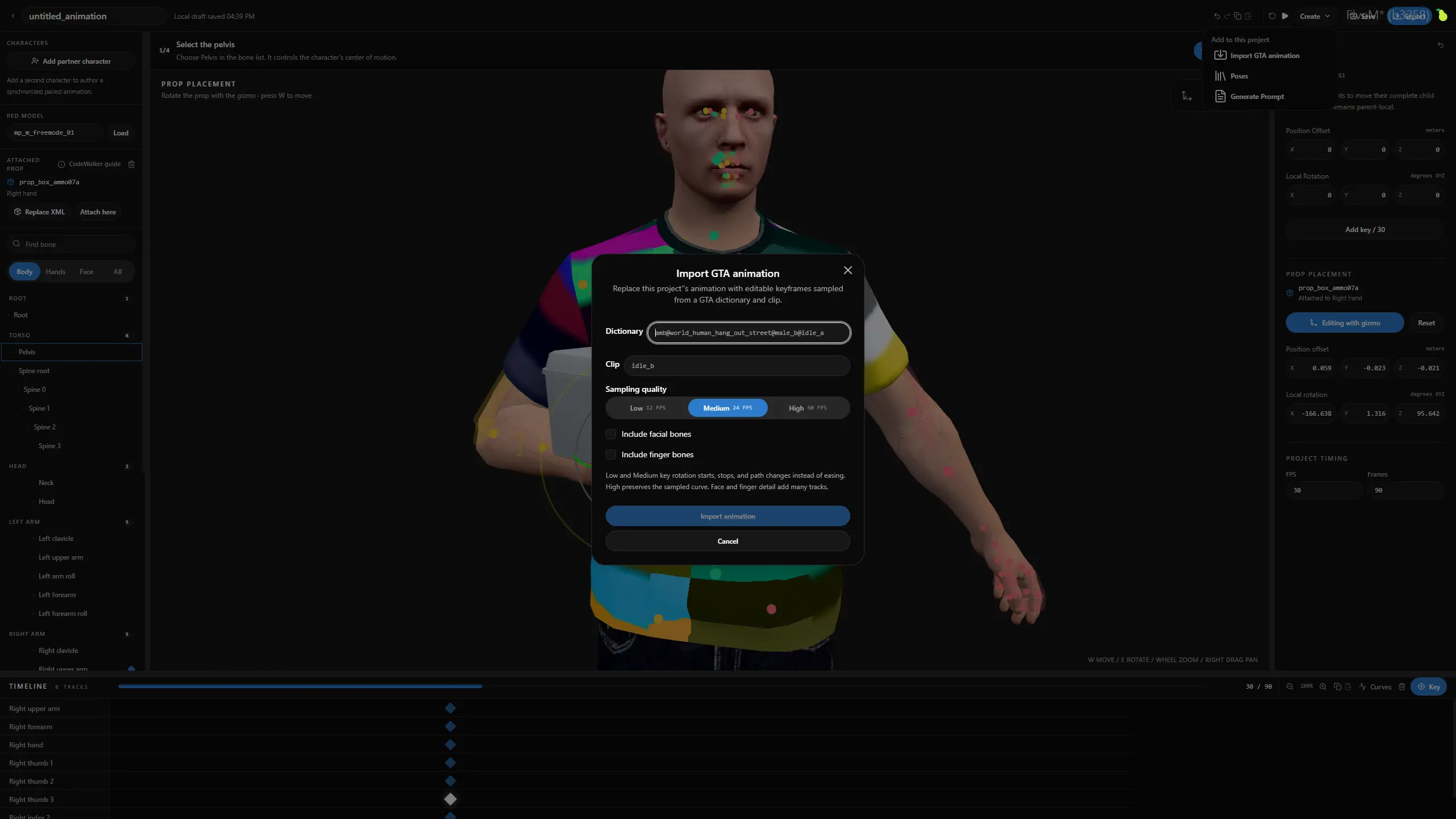 Electus Animation Creator: GTA Animation Import