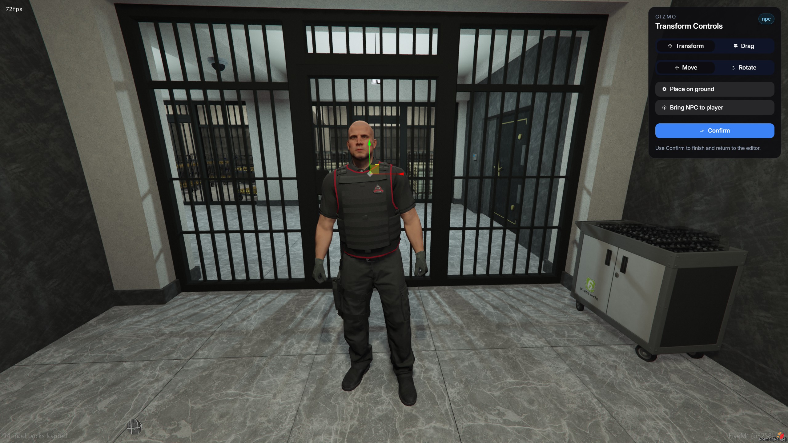 Hostile NPC guards in a heist scene