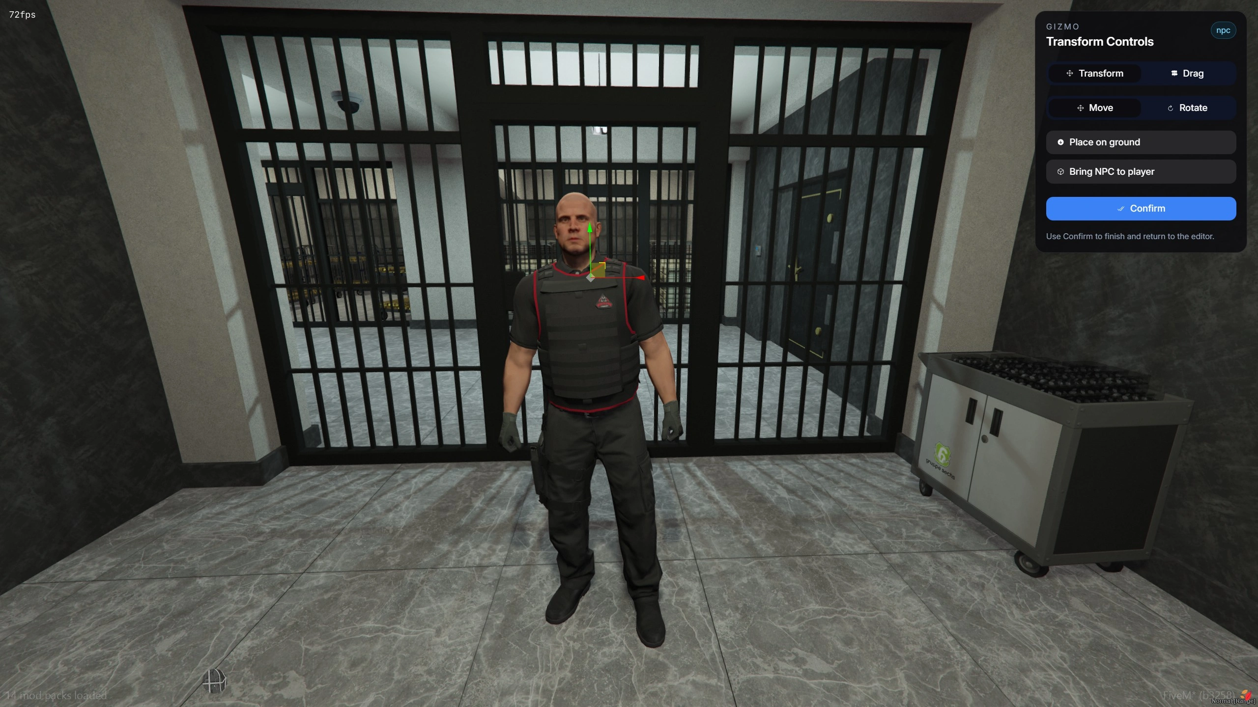 Hostile NPC guards in a heist scene