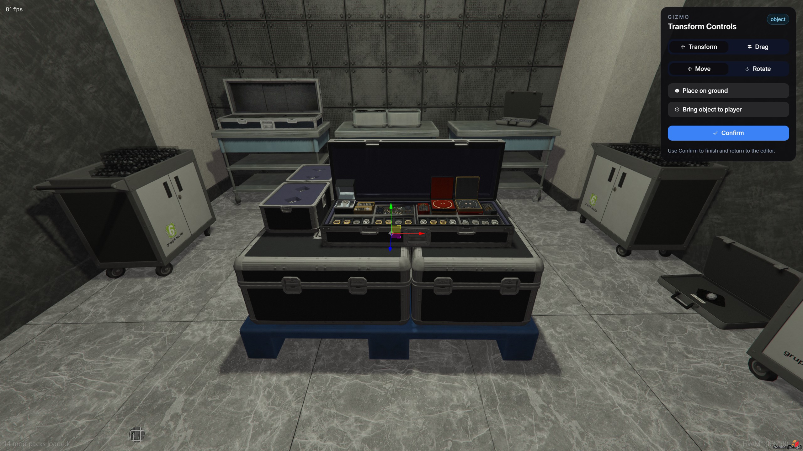 Heist object node preview in game