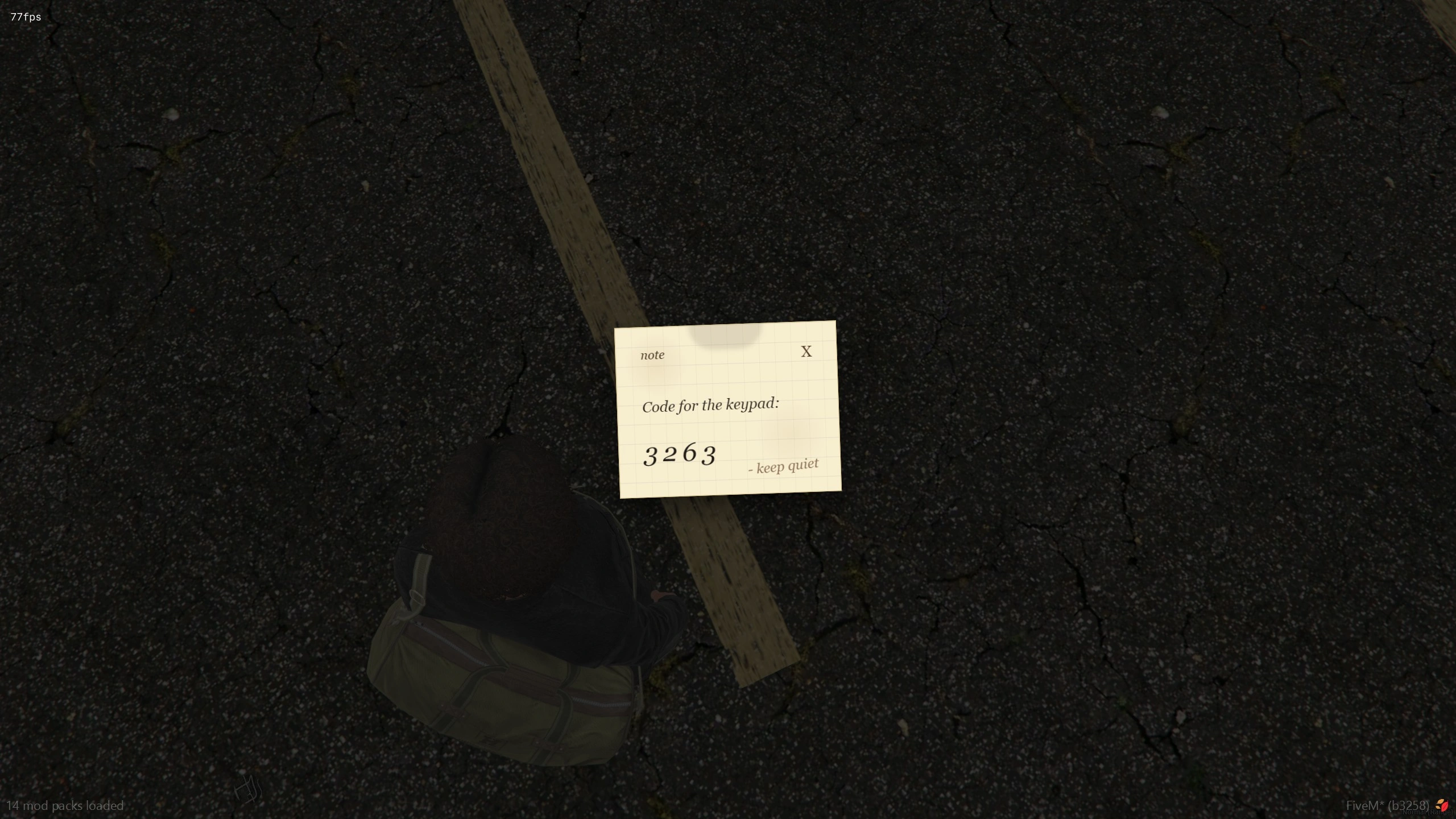Passcode note feature preview for heists