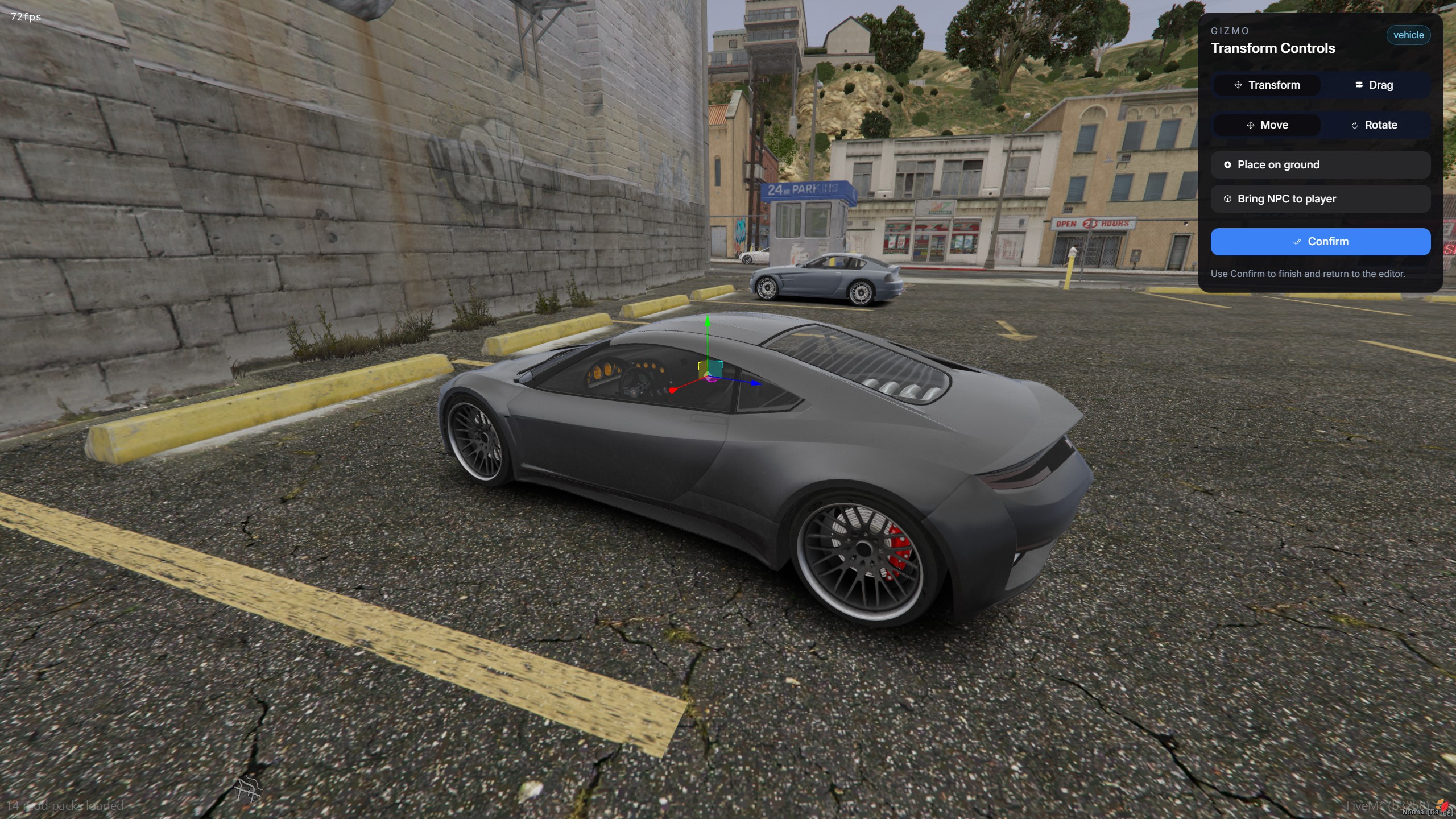 Vehicle node feature preview for heists